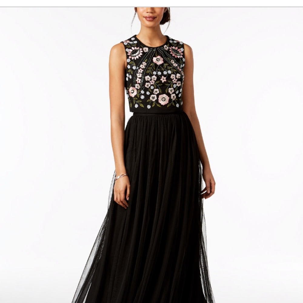 NWT Adrianna Papell two-piece embellished gown